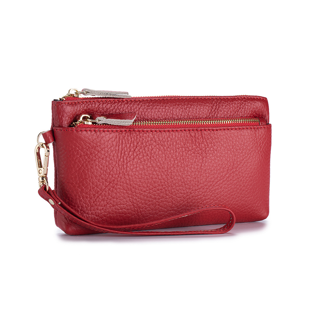 Wristlet Wallet Zipper - Bolso de Mano Largo de Cuero