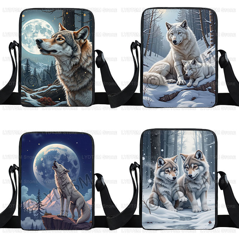 Wristlet Wallet Zipper - Bolso cruzado con estampado de Luna