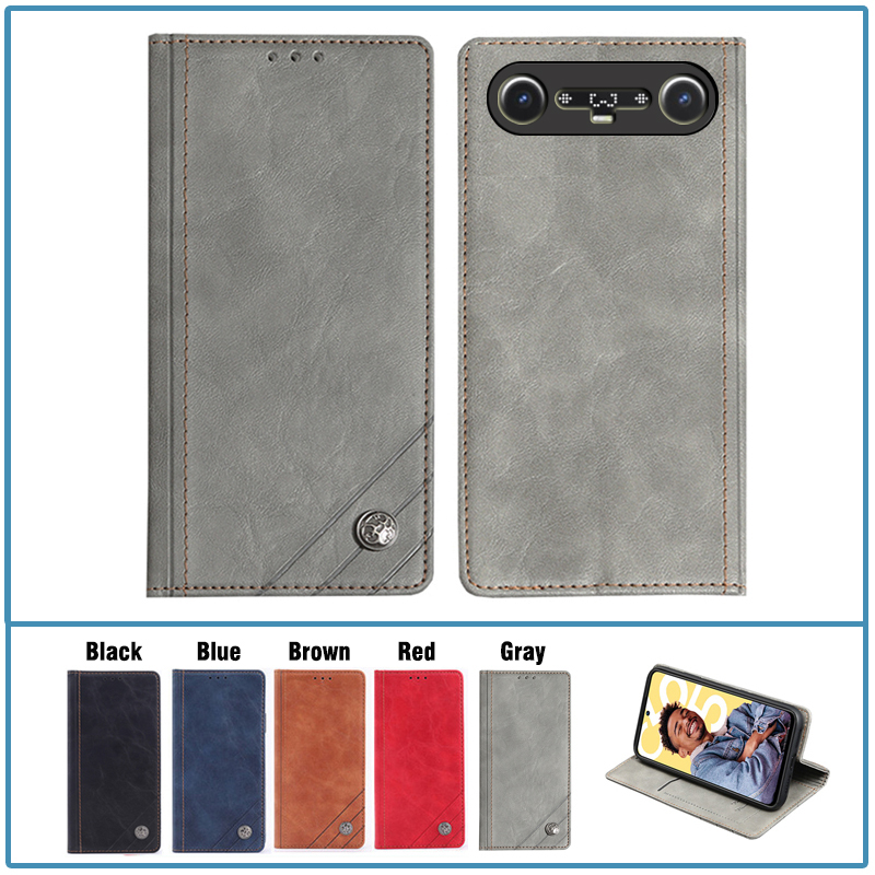 Briefcase Leather Slim - Funda de cuero tipo flip para