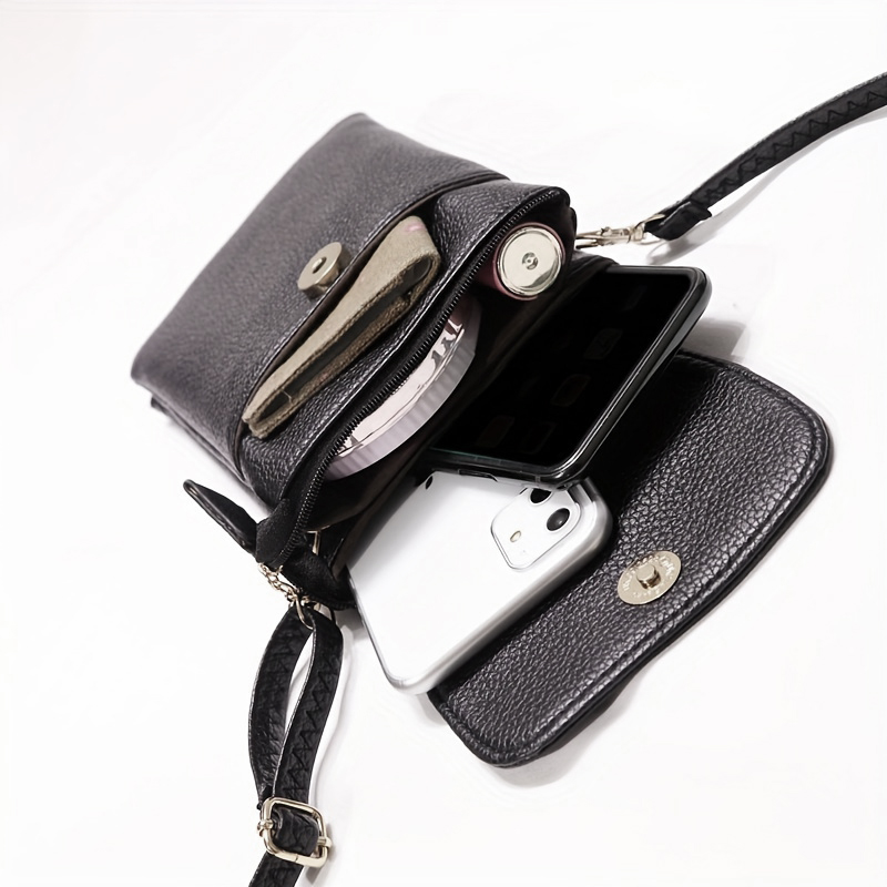 Wristlet Wallet Zipper - Bolso bandolera de cuero para mujer,