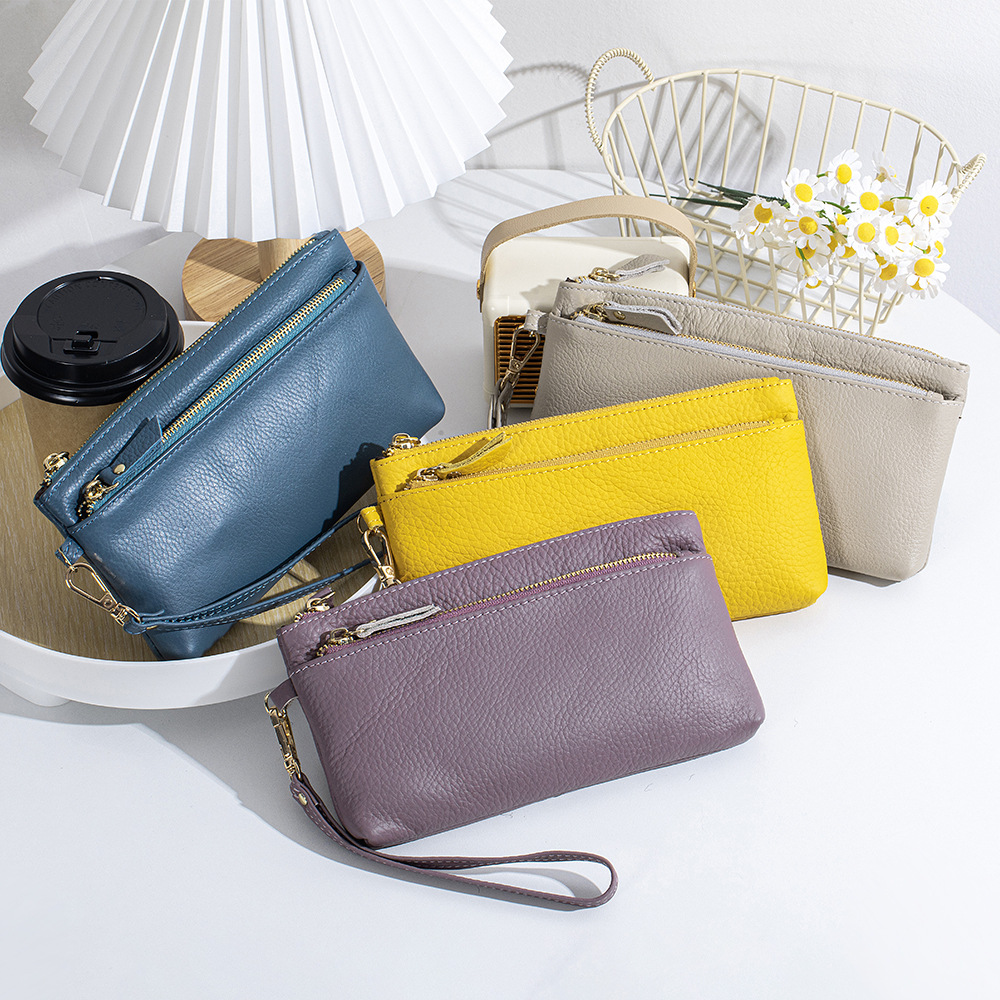 Bolso de Mano Largo de Cuero G - Wristlet Wallet Zipper reseña y precio