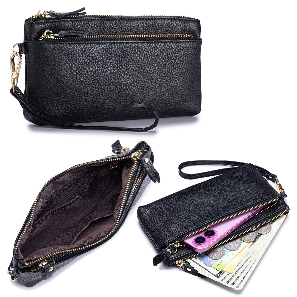 Bolso de Mano Largo de Cuero G - Wristlet Wallet Zipper reseña y precio