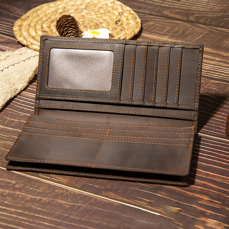 Cartera Larga de Cuero Genuino - Wristlet Wallet Zipper reseña y precio
