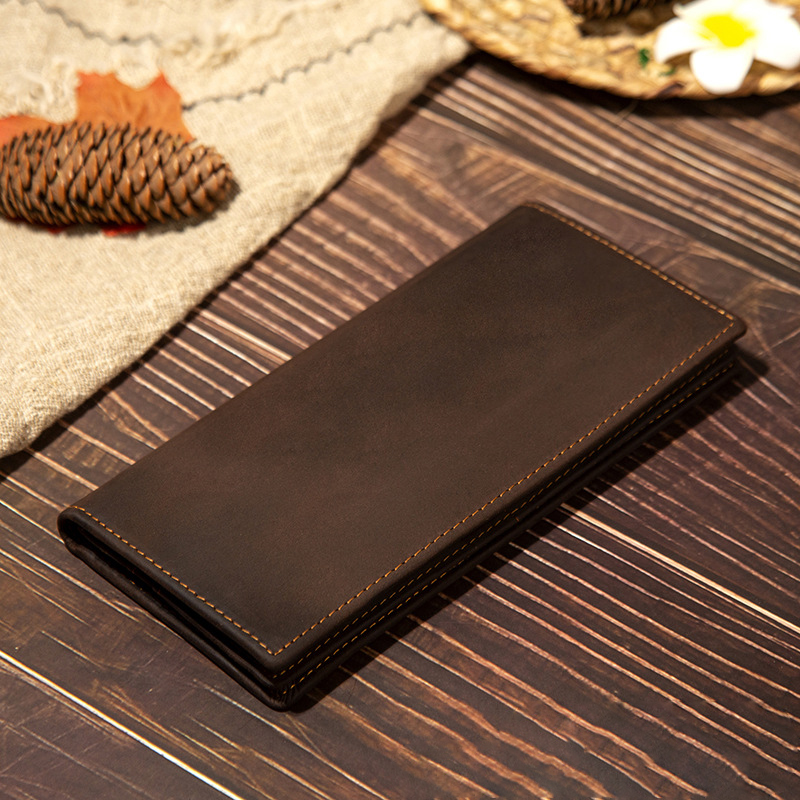 Cartera Larga de Cuero Genuino - Wristlet Wallet Zipper reseña y precio